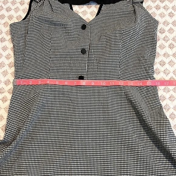 Topshop Black White Gingham Checked Skater Micro Mini Party Summer Dress Size 10 - Picture 13 of 15